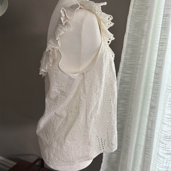 Sezane 100% cotton flutter sleeve blouse - Picture 7 of 9